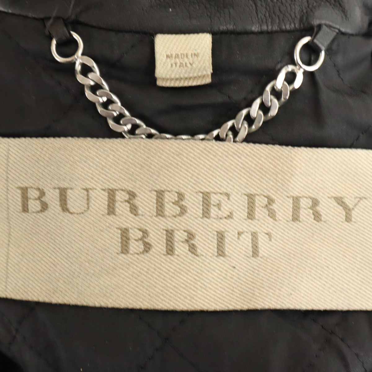 BURBERRY BRIT バーバリーブリット ラムレザー ダブルライダースジャケット 38 ブラック レディース