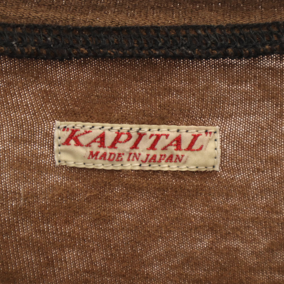 KAPITAL キャピタル 日本製 ライダースプリント 半袖 Tシャツ 2 ブラウン メンズ