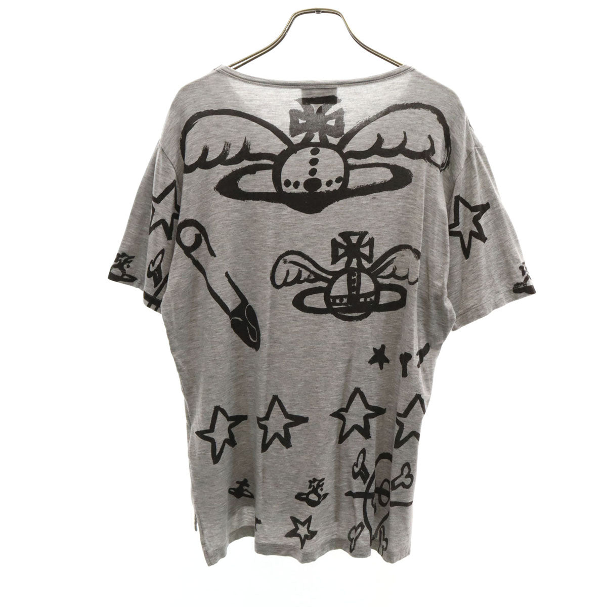 Vivienne WestwoodMAN ヴィヴィアンウエストウッドマン 日本製 落書き柄 半袖 Tシャツ 50 グレー メンズ