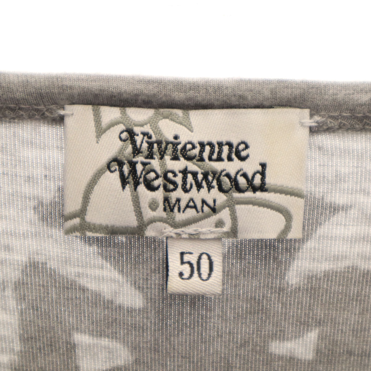 Vivienne WestwoodMAN ヴィヴィアンウエストウッドマン 日本製 落書き柄 半袖 Tシャツ 50 グレー メンズ