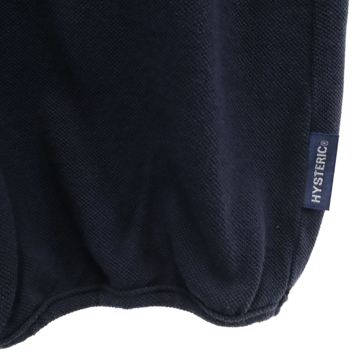 HYSTERIC GLAMOUR ヒステリックグラマー 日本製 半袖 ポロシャツ FREE ネイビー 鹿の子 レディース