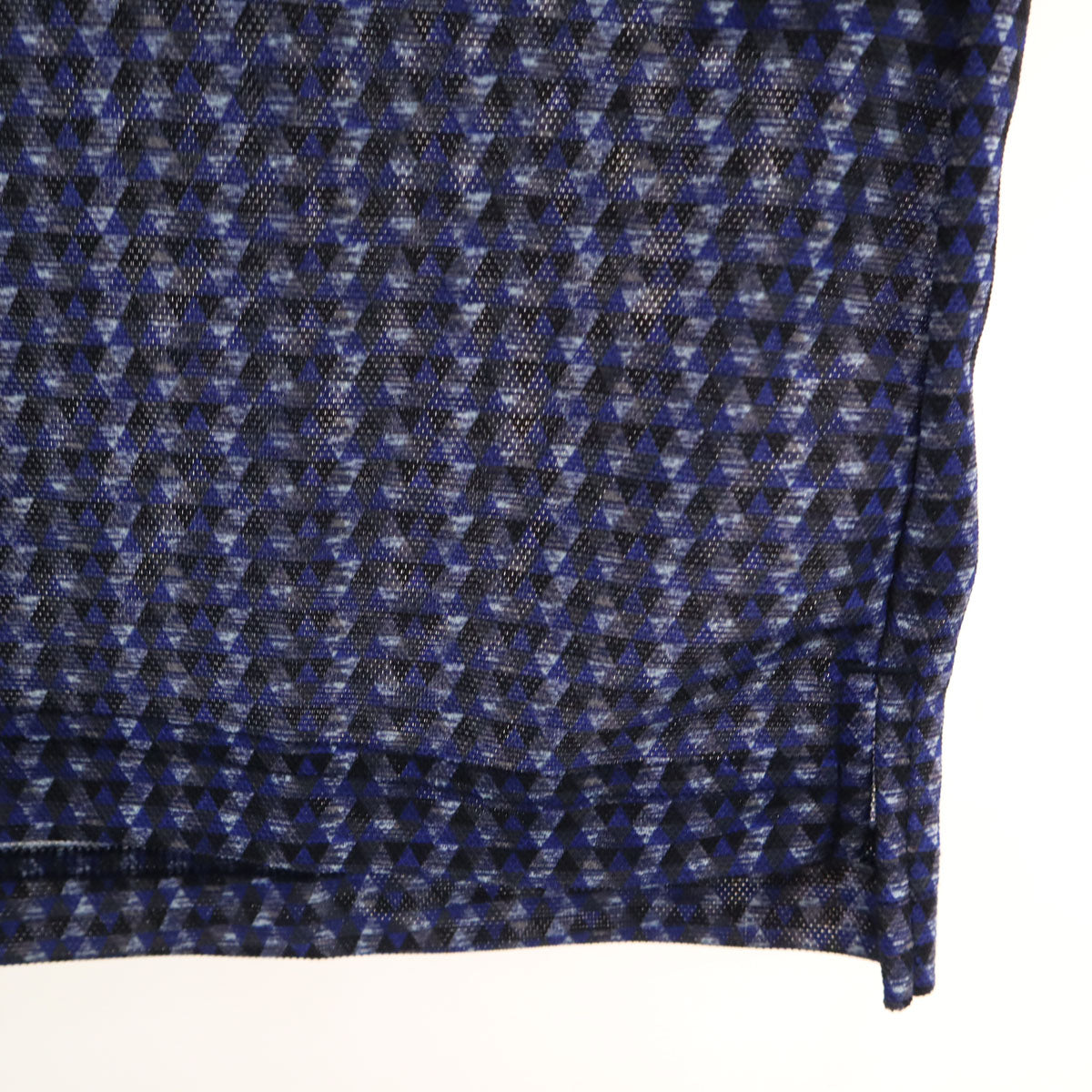 美品 LANVIN SPORT ランバンスポール 総柄 ゴルフ 半袖 ポロシャツ 40 ネイビー メンズ