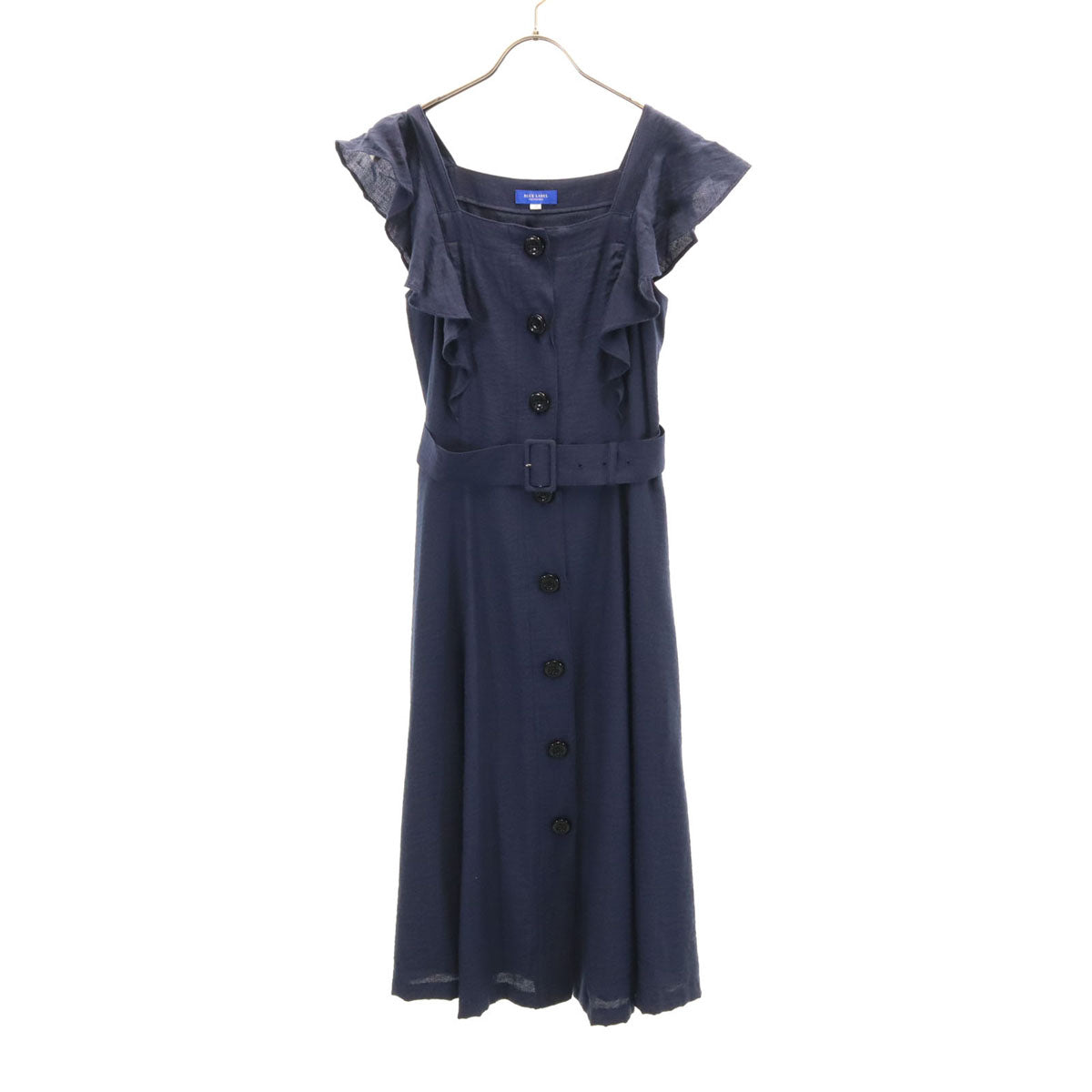 BLUE LABEL CRESTBRIDGE ブルーレーベルクレストブリッジ フレンチスリーブ ワンピース 38 ネイビー レディース