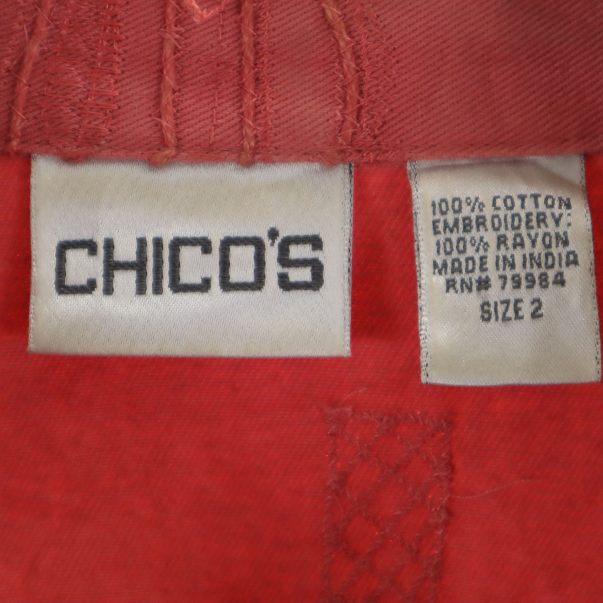 チコズ 90s 00s オールド 総刺繍 コットン ジャケット 2 ピンク系 レディース