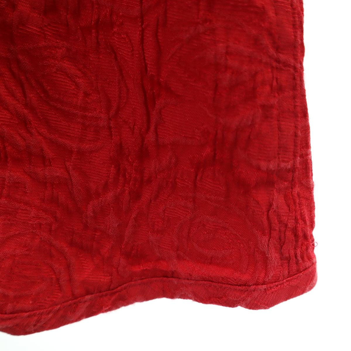 チコズ 00s オールド 長袖 ジャガード ワークシャツ 1 レッド バラ総柄 レディース