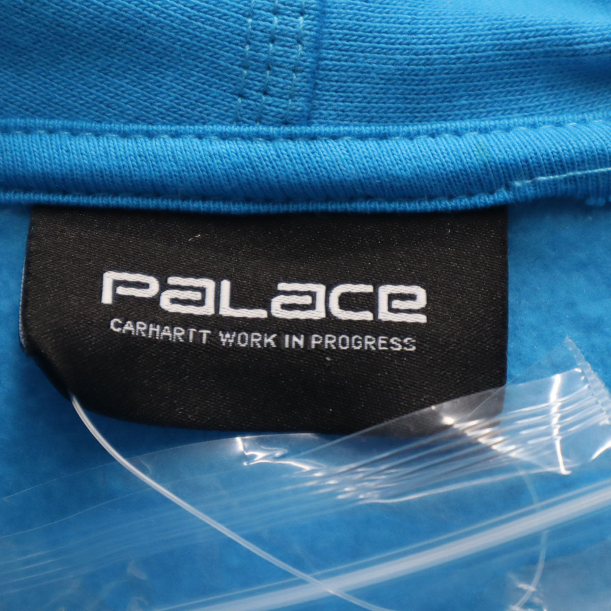 PALACE SKATEBOARDS パレススケートボード Carhartt カーハート コラボ ブルガリア製 長袖 スウェットパーカー 水色 裏起毛 メンズ