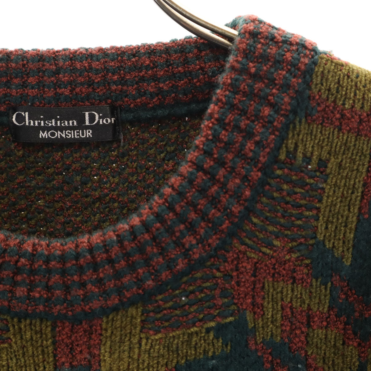 Christian Dior MONSIEUR クリスチャンディオール ムッシュ 90s オールド 総柄 長袖 セーター L マルチ ニット メンズ