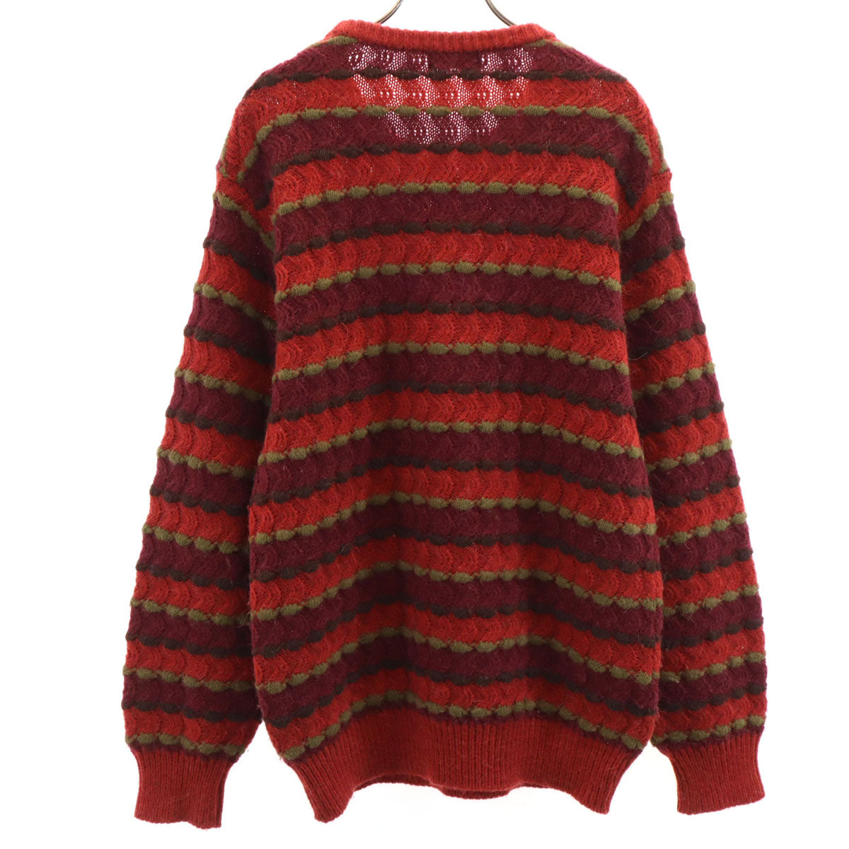 YVES SAINT LAURENT イヴサンローラン 90s オールド ボーダー柄 長袖 セーター L レッド ニット メンズ