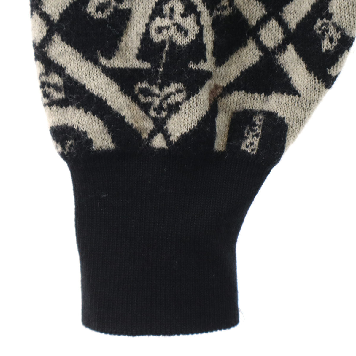 YVES SAINT LAURENT イヴサンローラン 90s オールド 総柄 長袖 セーター L ブラック ニット レディース