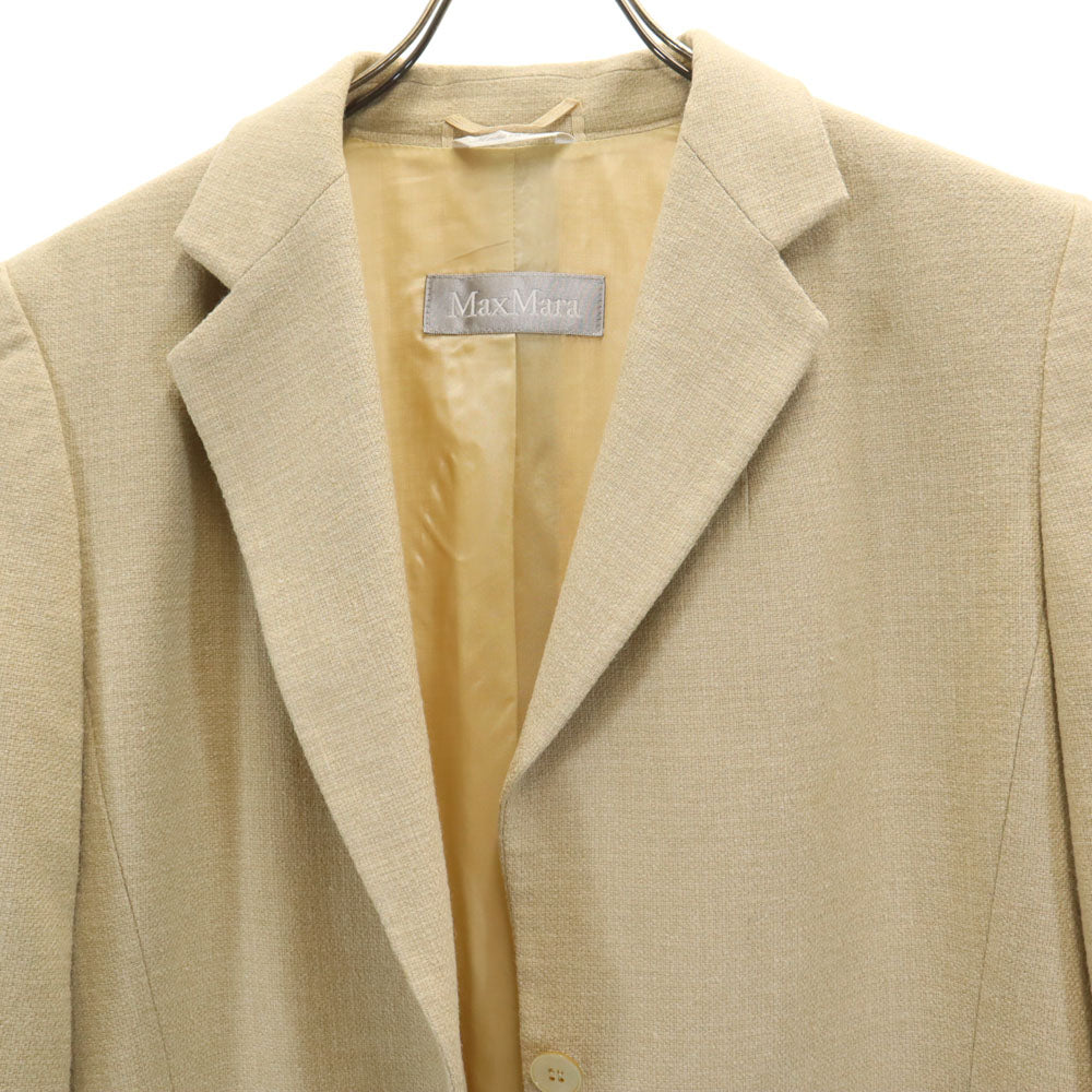 MAX MARA マックスマーラ イタリア製 シルクブレンド テーラードジャケット 44 ベージュ ブレザー レディース