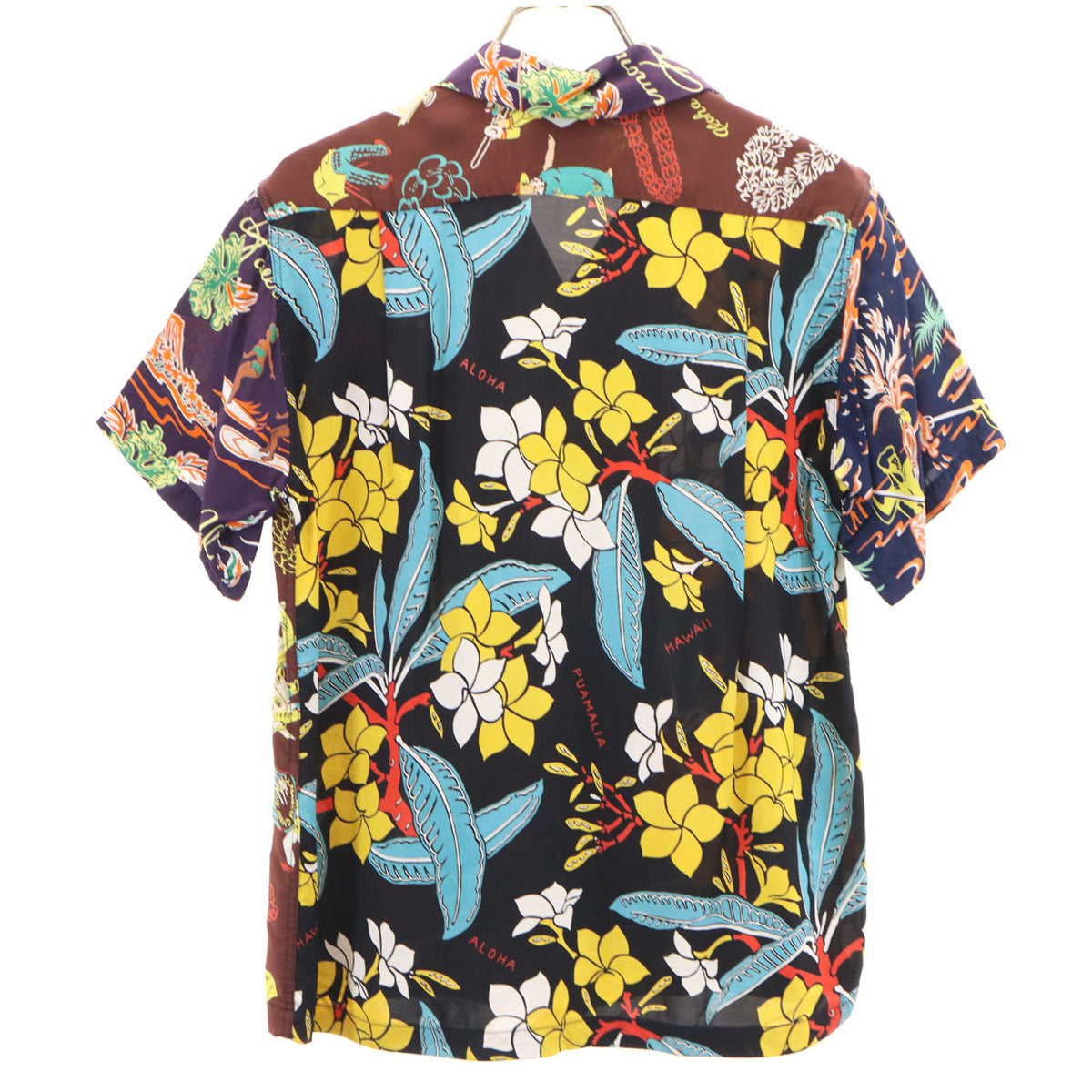 美品 SUN SURF サンサーフ BEAMS BOY ビームスボーイ別注 日本製 ハワイアン柄 半袖 アロハシャツ M マルチ 東洋エンタープライズ レディース