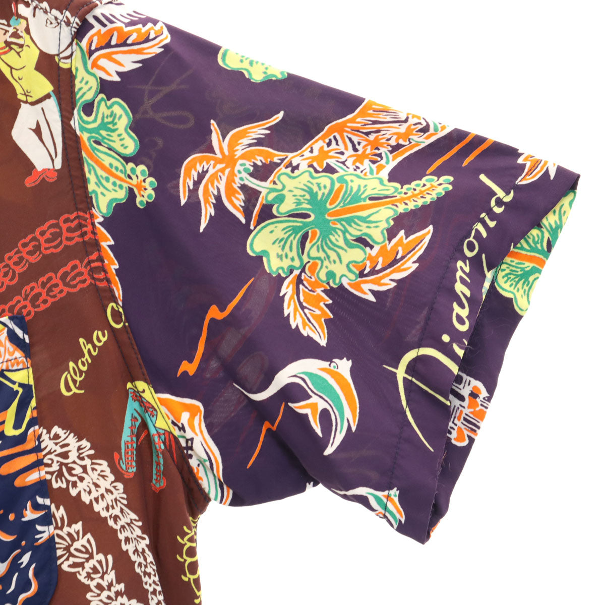 美品 SUN SURF サンサーフ BEAMS BOY ビームスボーイ別注 日本製 ハワイアン柄 半袖 アロハシャツ M マルチ 東洋エンタープライズ レディース