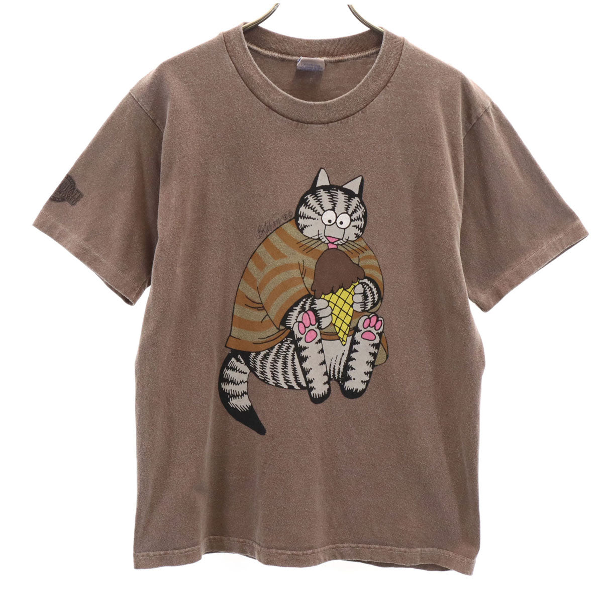 Crazy Shirt クレイジーシャツ 90s USA製 オールド クリバンキャット 半袖 Tシャツ S ブラウン メンズ