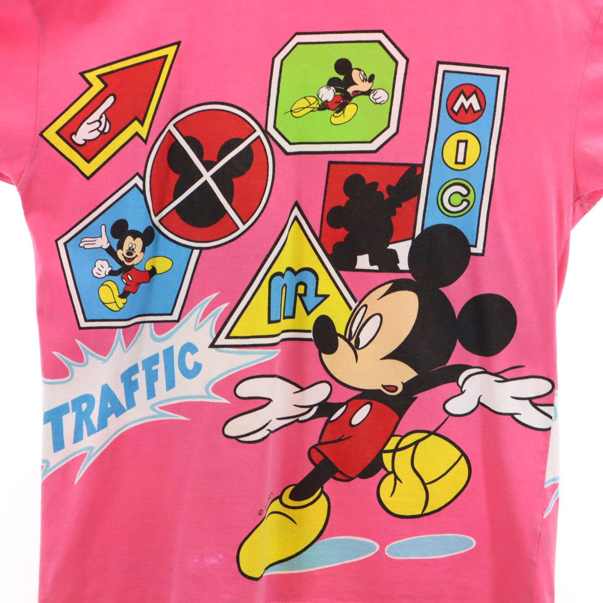 COLOR GEAR カラーギア ミッキーマウス 半袖 Tシャツ ピンク Disney ディズニー メンズ