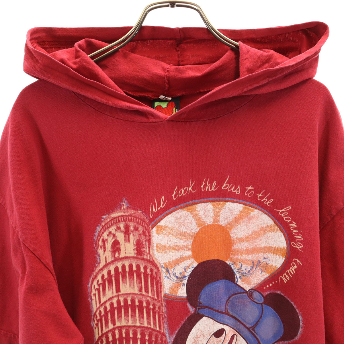 MICKEY UNLIMITED ミッキーアンリミテッド 90s USA製 オールド ミッキーマウス 半袖 フーディー Tシャツ M レッド Disney ディズニー メンズ