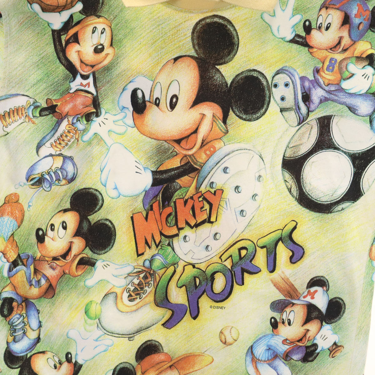 MICKEY UNLIMITED ミッキーアンリミテッド ミッキーマウス 半袖 襟付き Tシャツ S イエロー系 Disney ディズニー メンズ