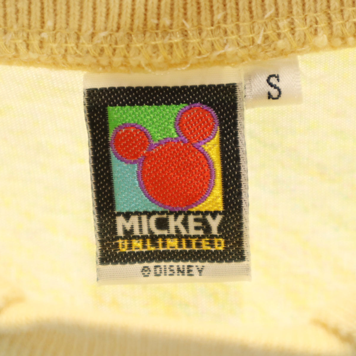MICKEY UNLIMITED ミッキーアンリミテッド ミッキーマウス 半袖 襟付き Tシャツ S イエロー系 Disney ディズニー メンズ