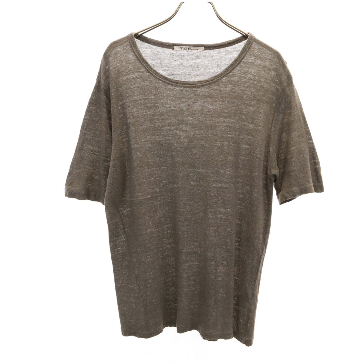 Vlas Blomme ヴラスブラム 日本製 リネン 半袖 Tシャツ 2 グレー系 メンズ