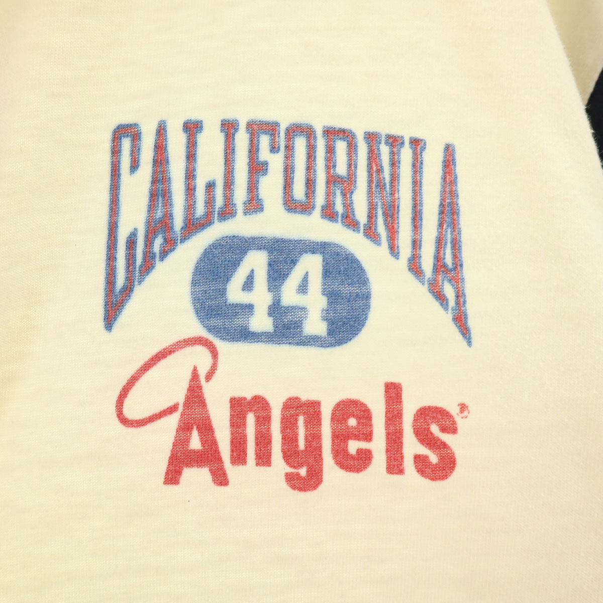 Champion チャンピオン 80s USA製 ヴィンテージ 7分袖 ヘンリーネック Tシャツ XL アイボリー メンズ