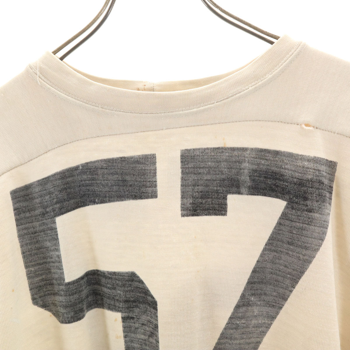 60s ヴィンテージ 57 長袖 Tシャツ ベージュ ロンT フットボールT メンズ