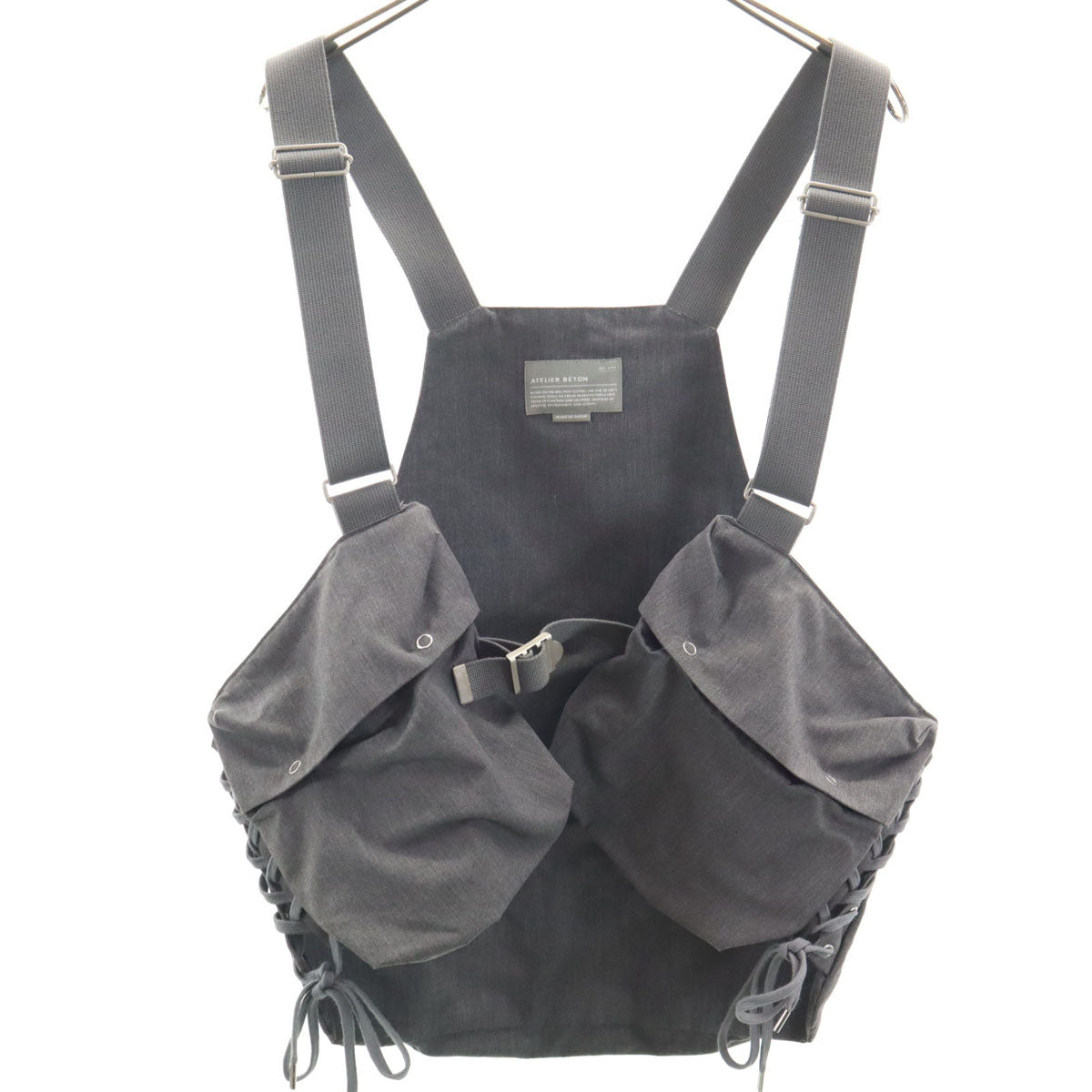 美品 ATELIER BETON アトリエベトン 日本製 ツール ベスト F グレー メンズ