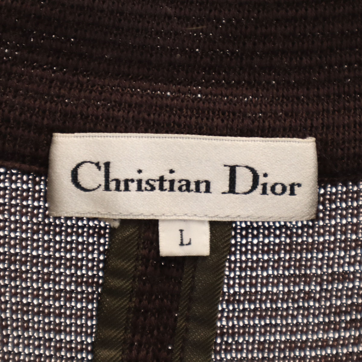 Christian Dior クリスチャンディオール 90s オールド 長袖 ニットカーディガン L ブラウン レディース