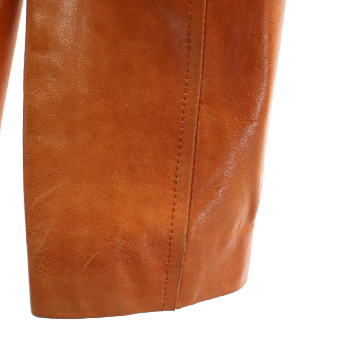 BEATING HEART ビーティングハート 山羊革 ゴートスキン レザー テーラードジャケット 2 オレンジ レディース