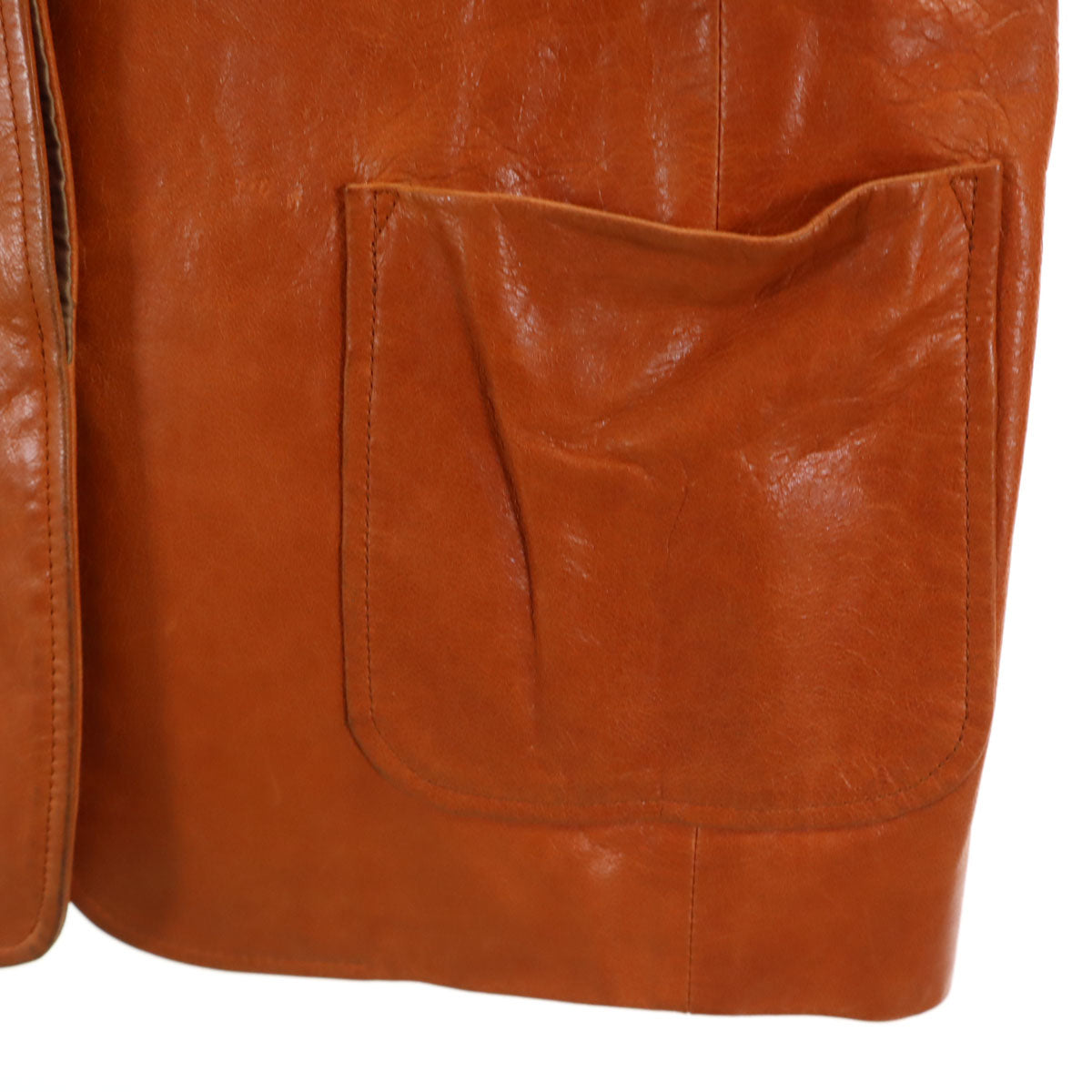 BEATING HEART ビーティングハート 山羊革 ゴートスキン レザー テーラードジャケット 2 オレンジ レディース