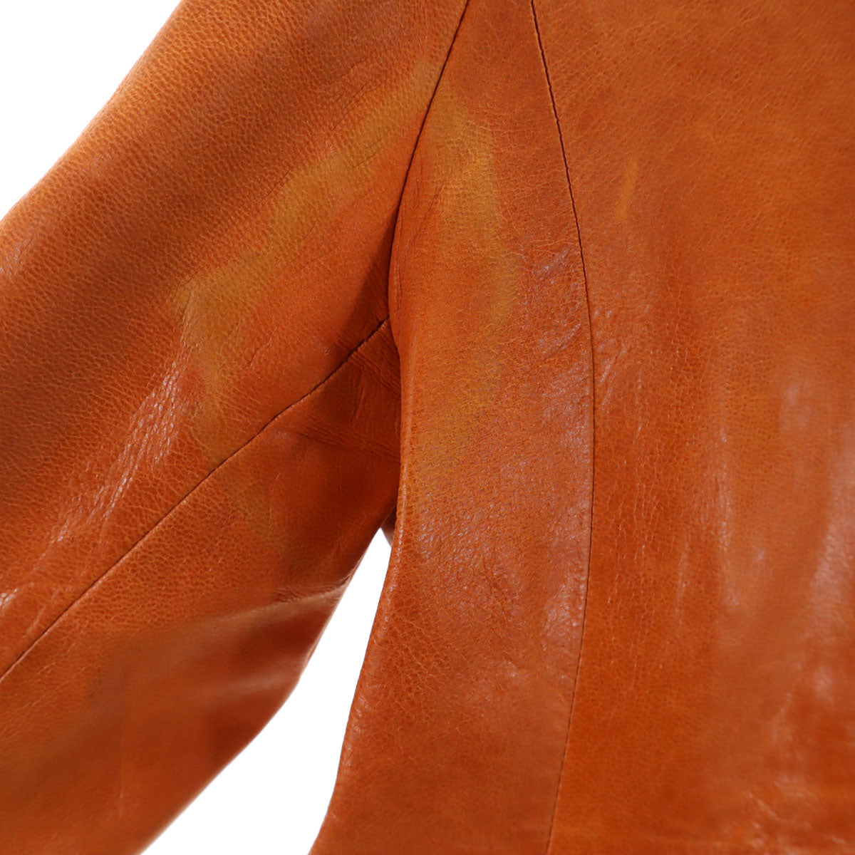 BEATING HEART ビーティングハート 山羊革 ゴートスキン レザー テーラードジャケット 2 オレンジ レディース