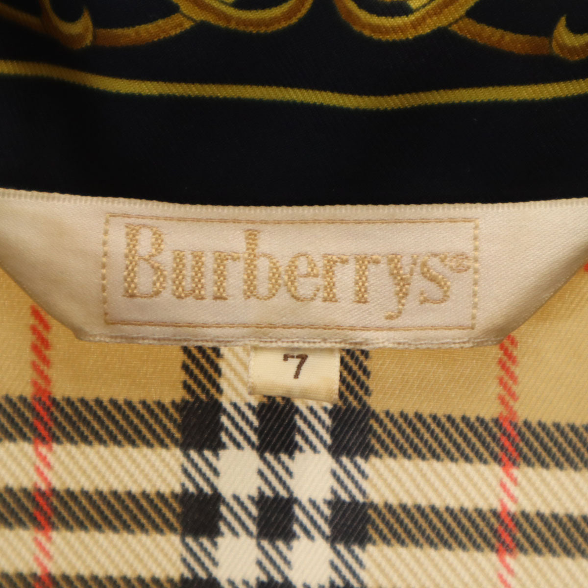 Burberrys バーバリーズ 90s オールド ノバチェック 長袖 オープンカラーシャツ 7 ベージュ レディース