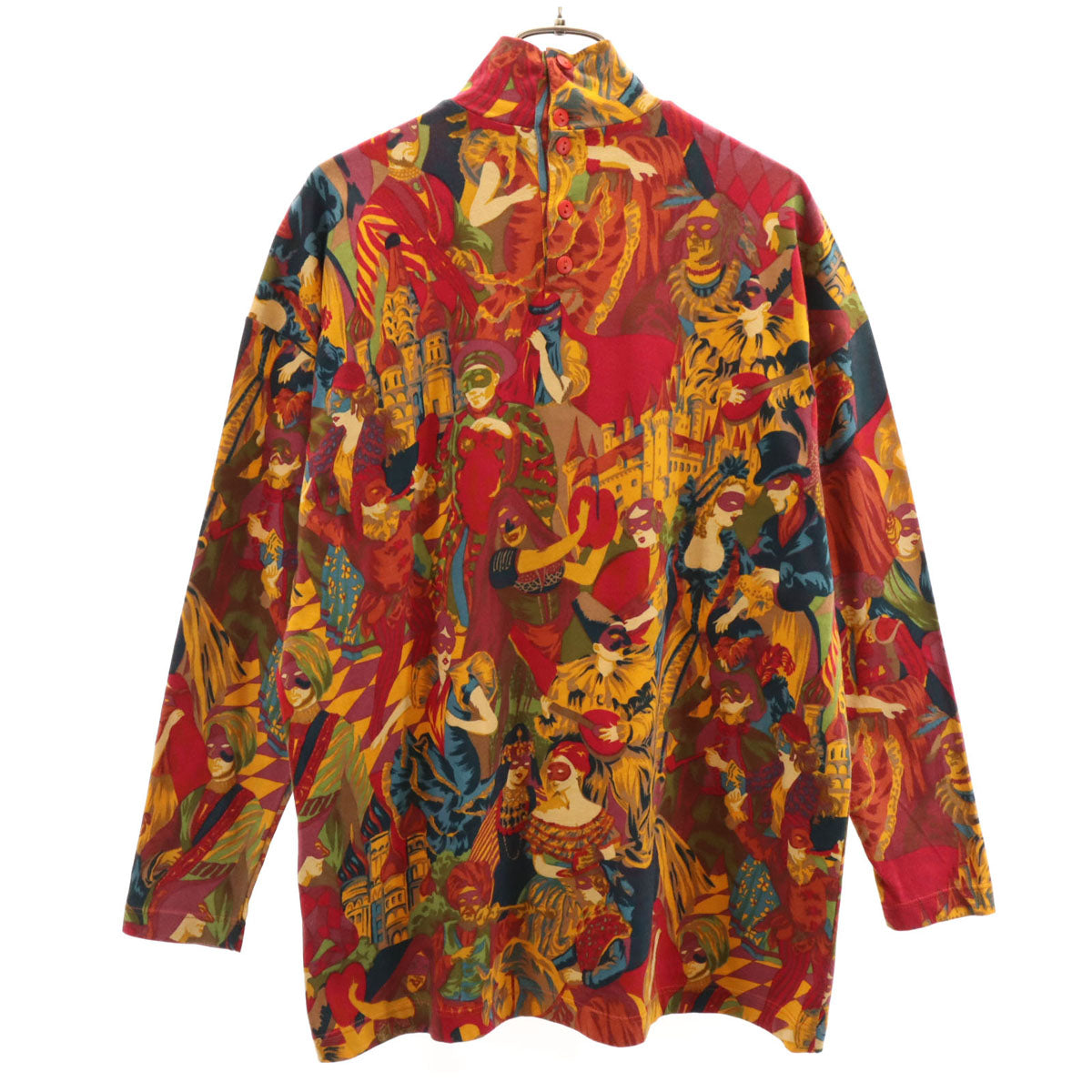 KENZO JUNGLE ケンゾージャングル 90s イタリア製 オールド 総柄 長袖 カットソー M レッド系 レディース
