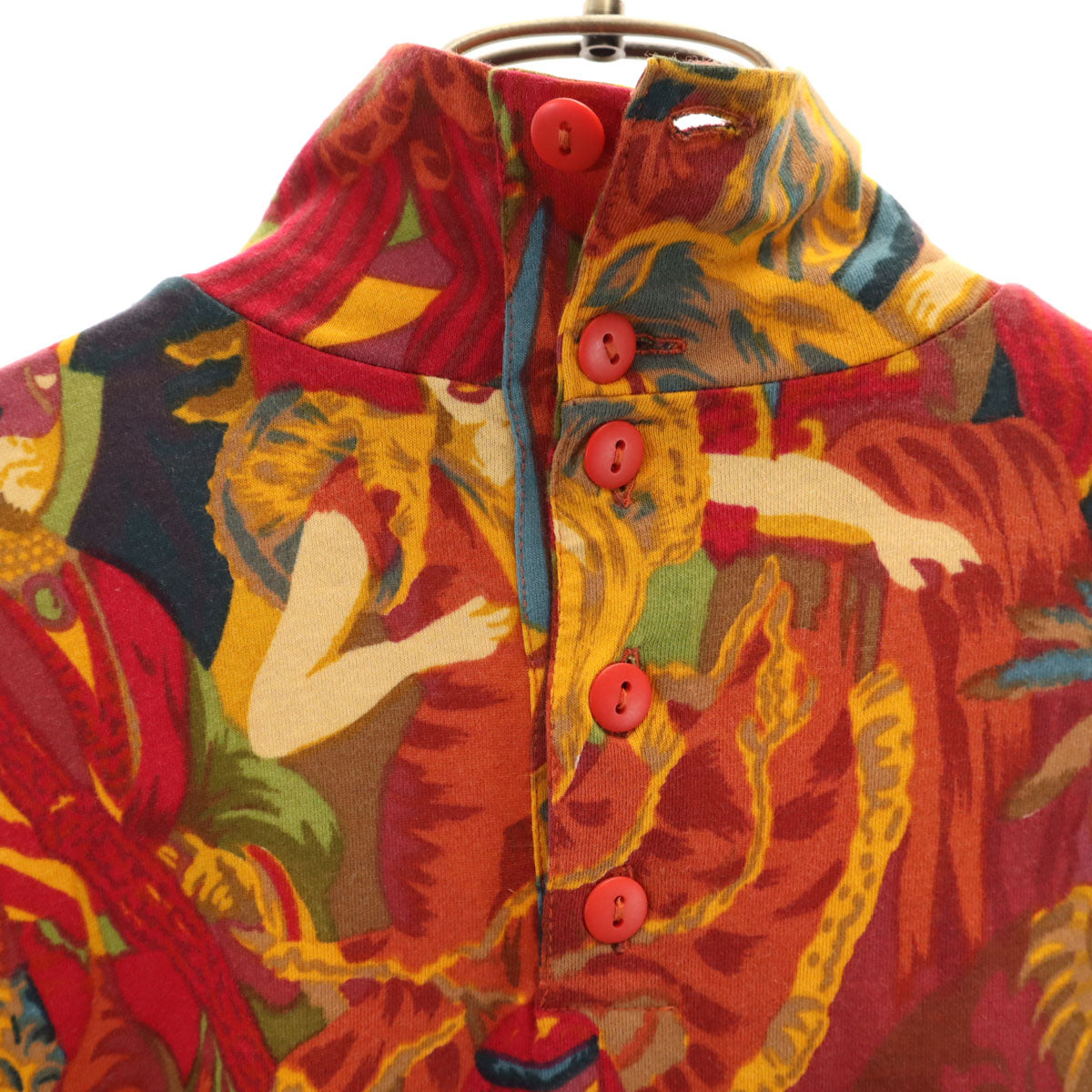 KENZO JUNGLE ケンゾージャングル 90s イタリア製 オールド 総柄 長袖 カットソー M レッド系 レディース