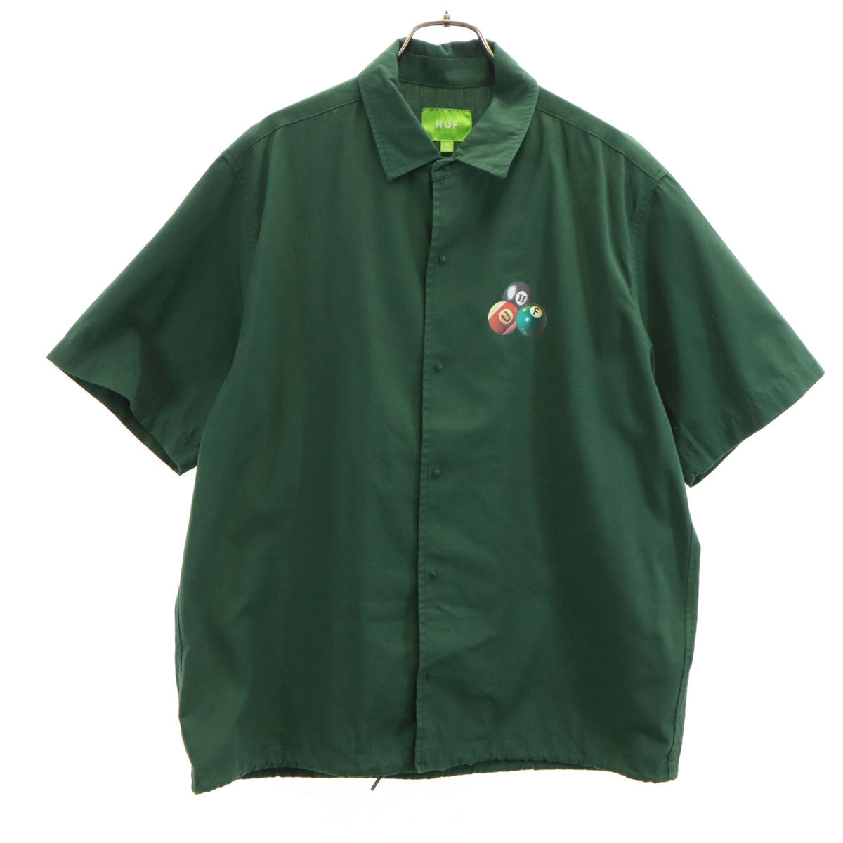 HUF ハフ ビリヤード 半袖 シャツ M グリーン メンズ