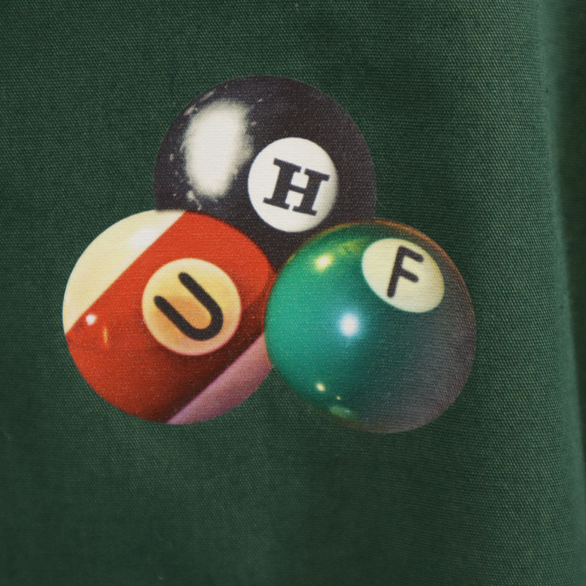 HUF ハフ ビリヤード 半袖 シャツ M グリーン メンズ