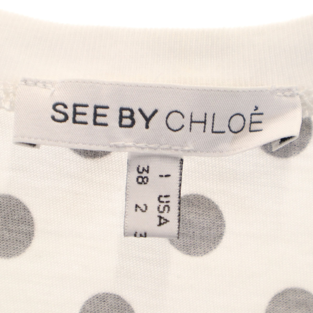 SEE BY CHLOE シーバイクロエ ドット柄 タンクトップ 38 ホワイト レディース