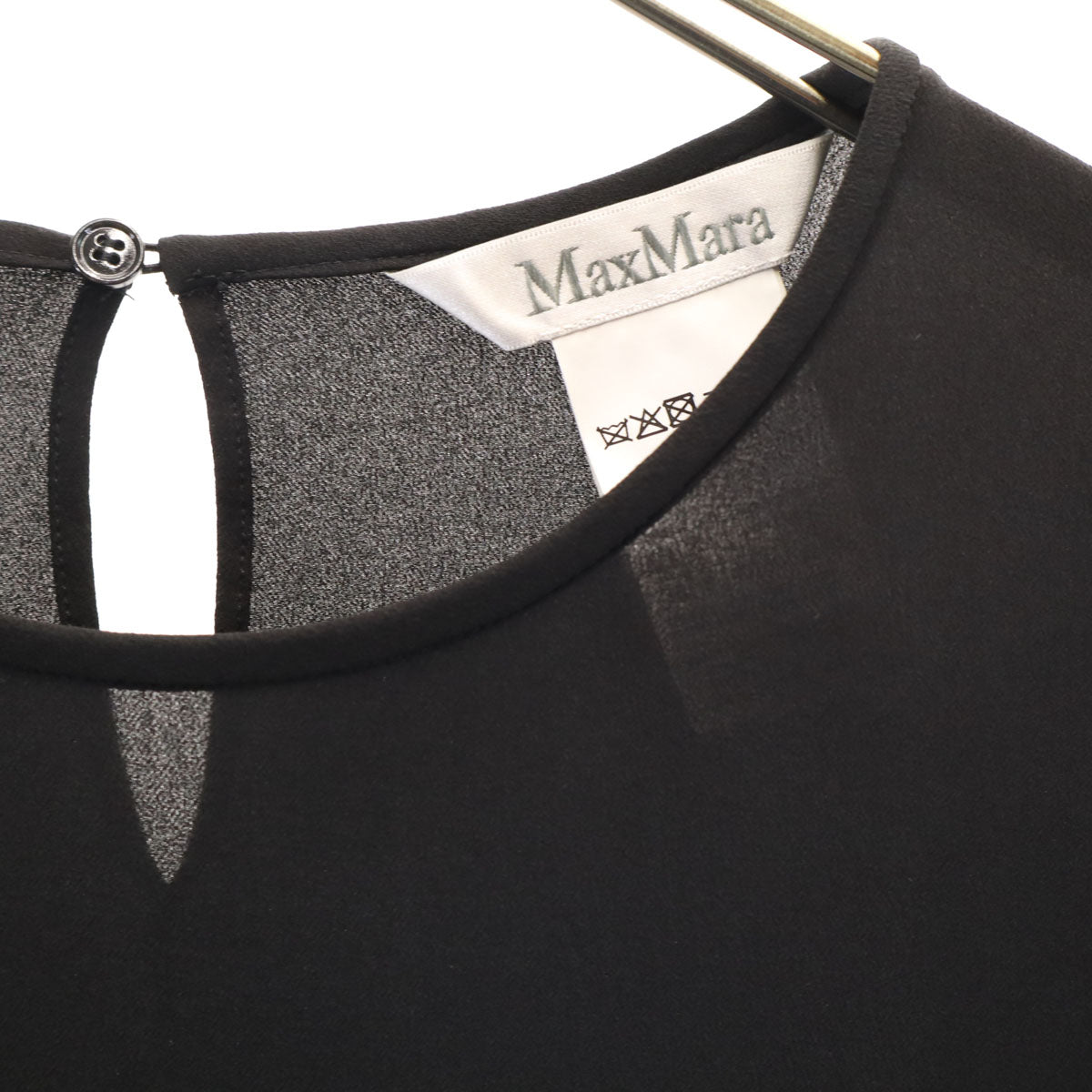 美品 MAX MARA マックスマーラ ポルトガル製 半袖 カットソー 42 ブラック トップス レディース