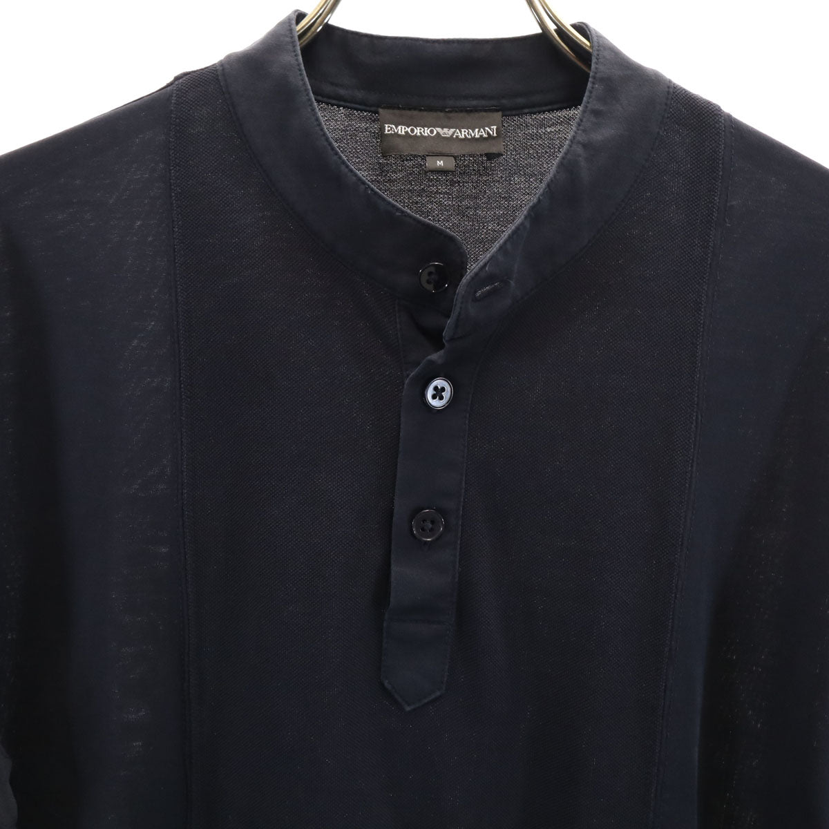 Emporio Armani エンポリオアルマーニ 半袖 ヘンリーネック Tシャツ M ネイビー メンズ