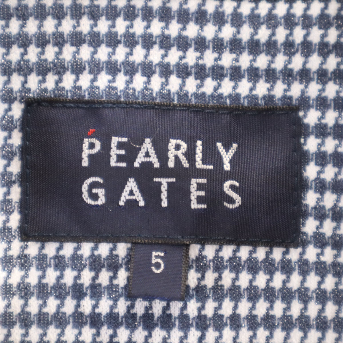 PEARLY GATES パーリーゲイツ 総柄 ゴルフ 半袖 ポロシャツ 5 ネイビー メンズ