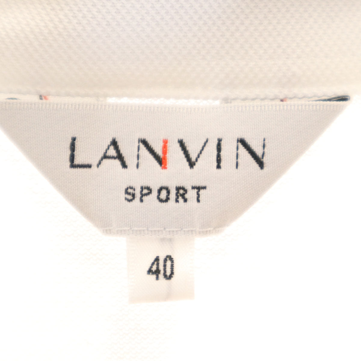 美品 LANVIN SPORT ランバンスポール 日本製 ゴルフ 半袖 ポロシャツ 40 ホワイト メンズ