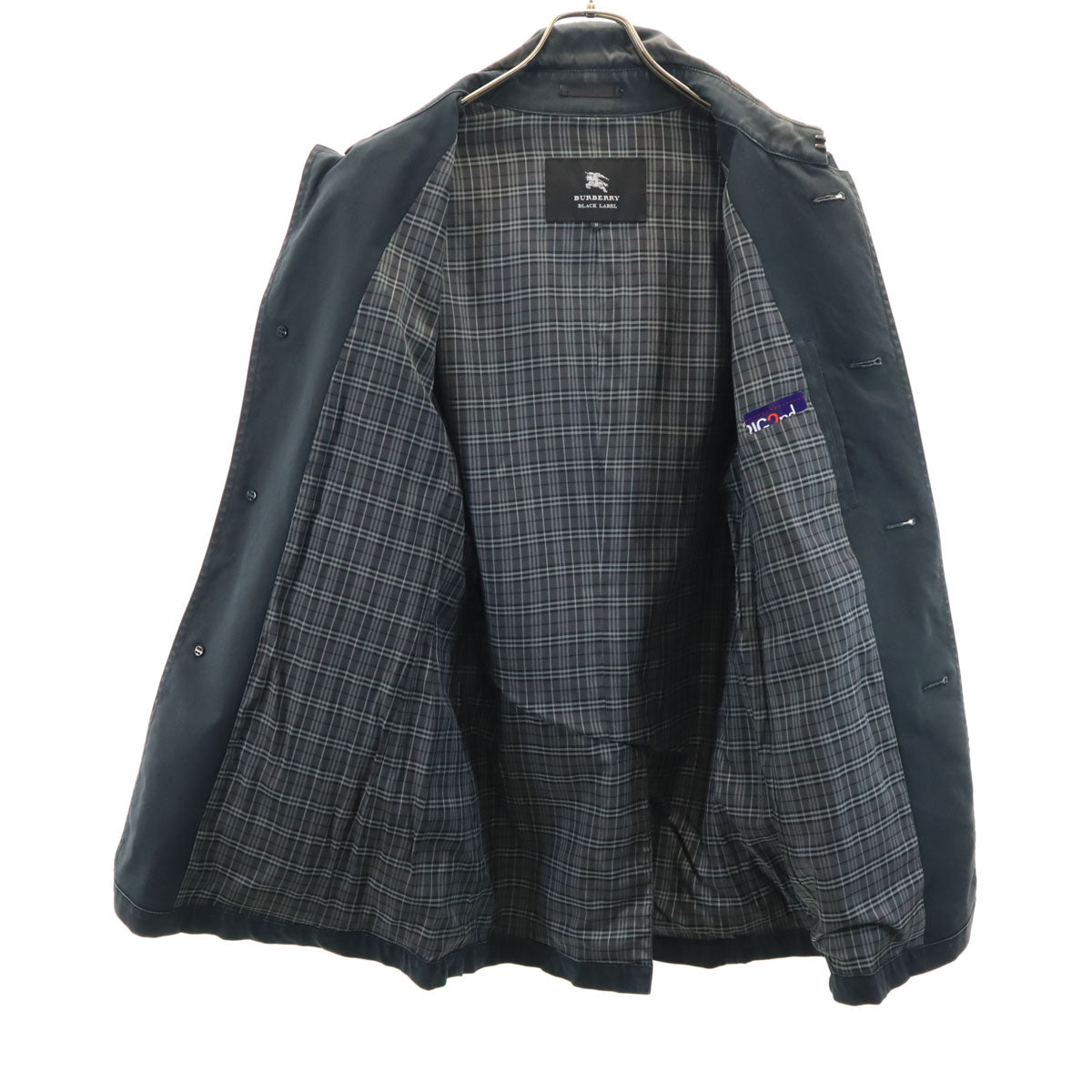 BURBERRY BLACK LABEL バーバリーブラックレーベル ステンカラーコート M ブラック メンズ