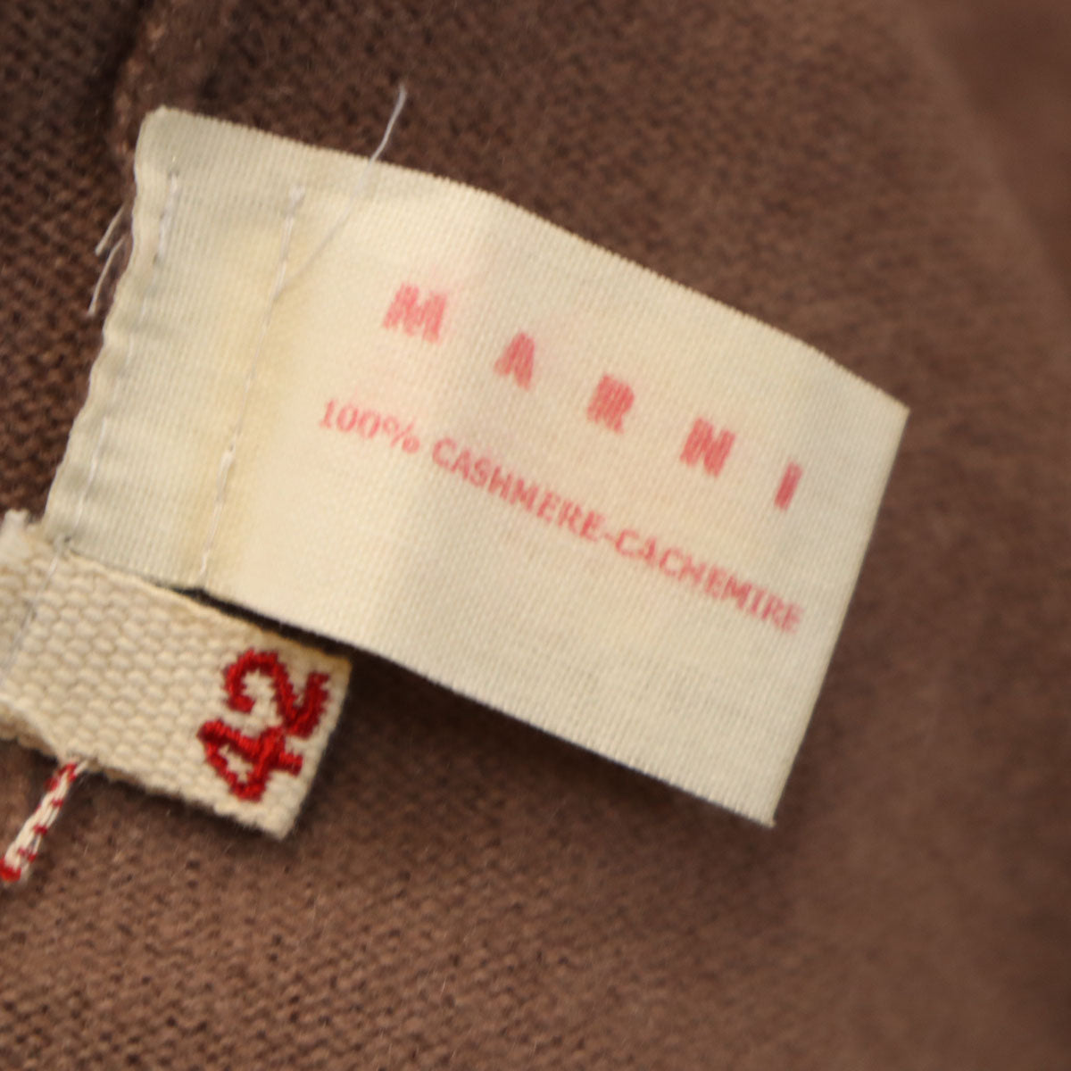 美品 MARNI マルニ イタリア製 カシミヤ100％ Vネック ニットベスト 42 ブラウン系 レディース