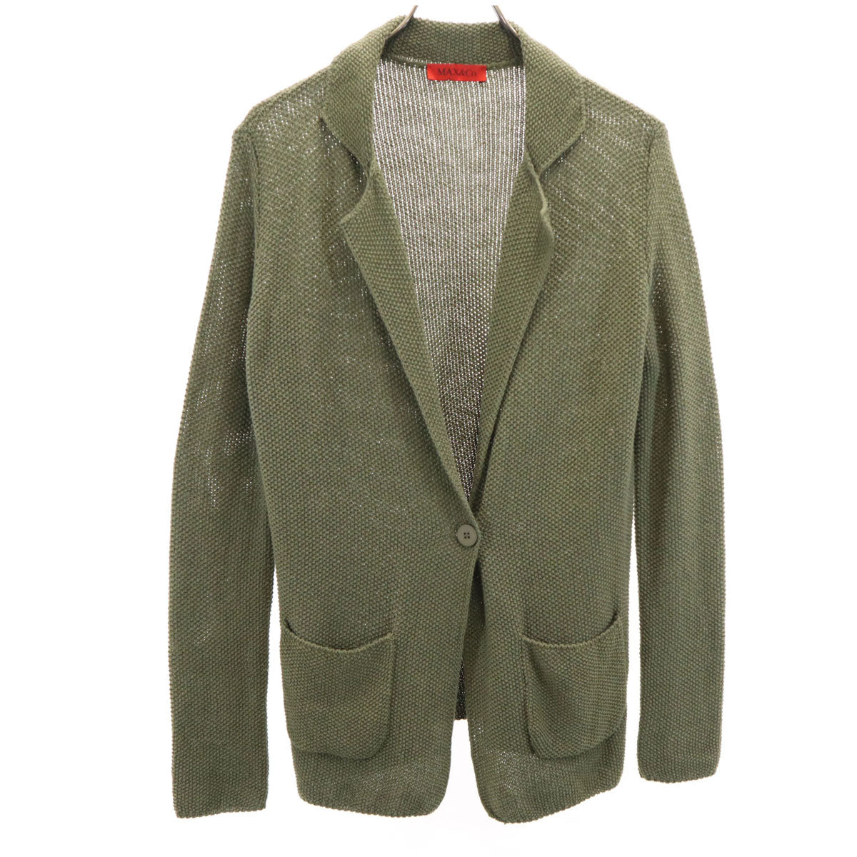 MAX&CO マックスアンドコー 長袖 ニットカーディガン S カーキ レディース