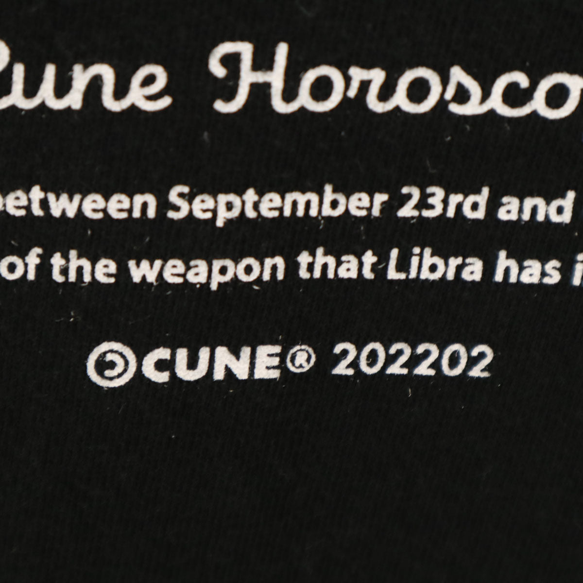CUNE キューン 星座 てんびん座 半袖 Tシャツ M ブラック メンズ