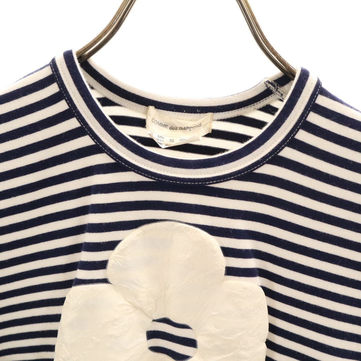 COMME des GARCONS コムデギャルソン 2007年 日本製 ボーダー柄 半袖 Tシャツ S ネイビー レディース