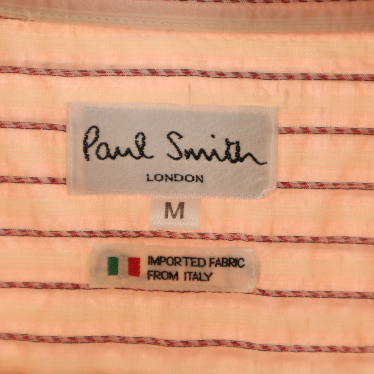 Paul Smith LONDON ポールスミスロンドン ストライプ柄 半袖 シアサッカー シャツ M ピンク メンズ