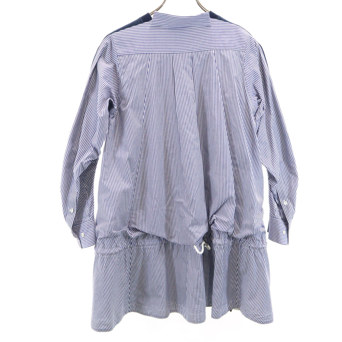 Sacai サカイ 日本製 ストライプ柄 長袖 シャツ切り替え ワンピース 1 ブルー 15-02334 レディース