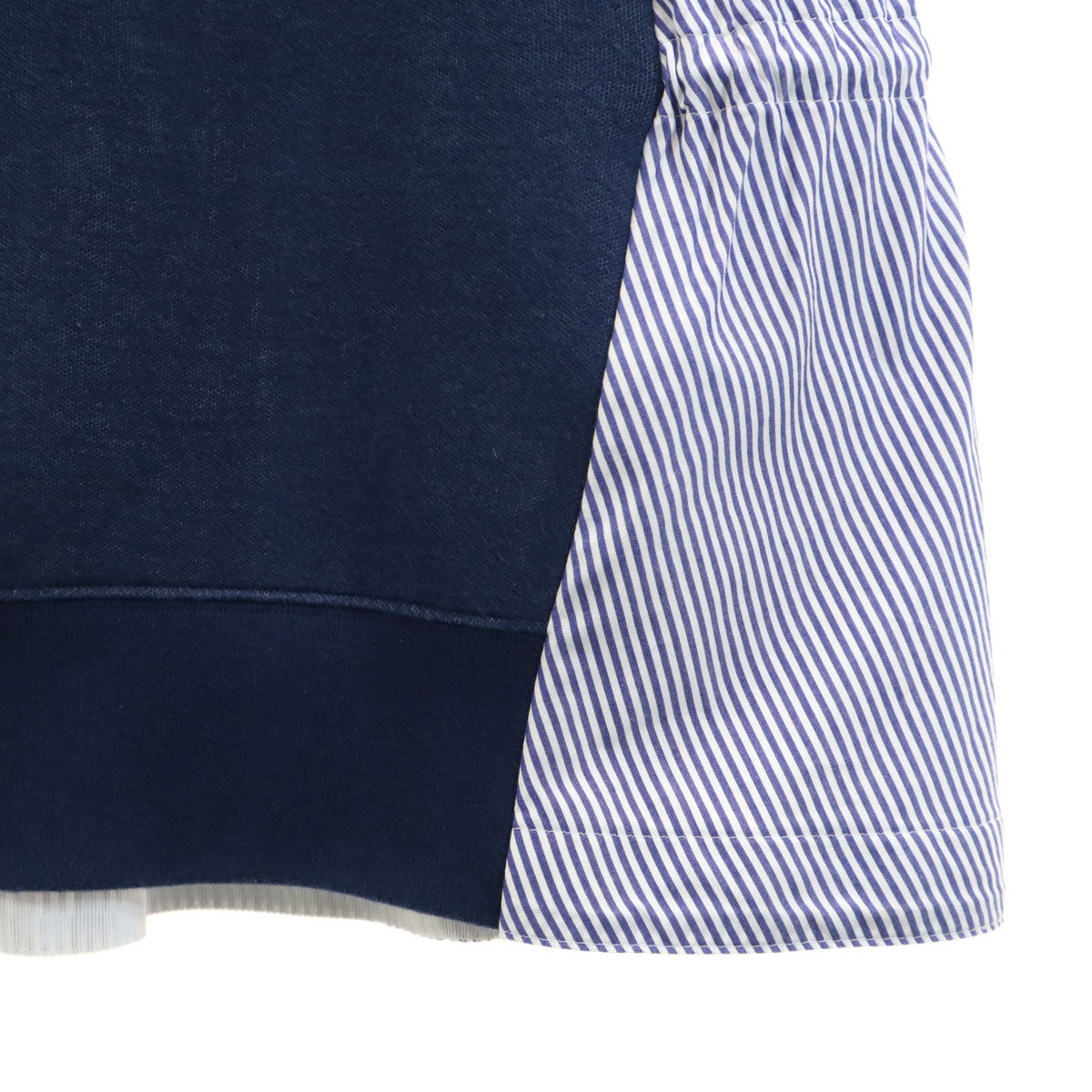 Sacai サカイ 日本製 ストライプ柄 長袖 シャツ切り替え ワンピース 1 ブルー 15-02334 レディース Sacai サカイ 日本製 ストライプ柄 長袖 シャツ切り替え ワンピース 1