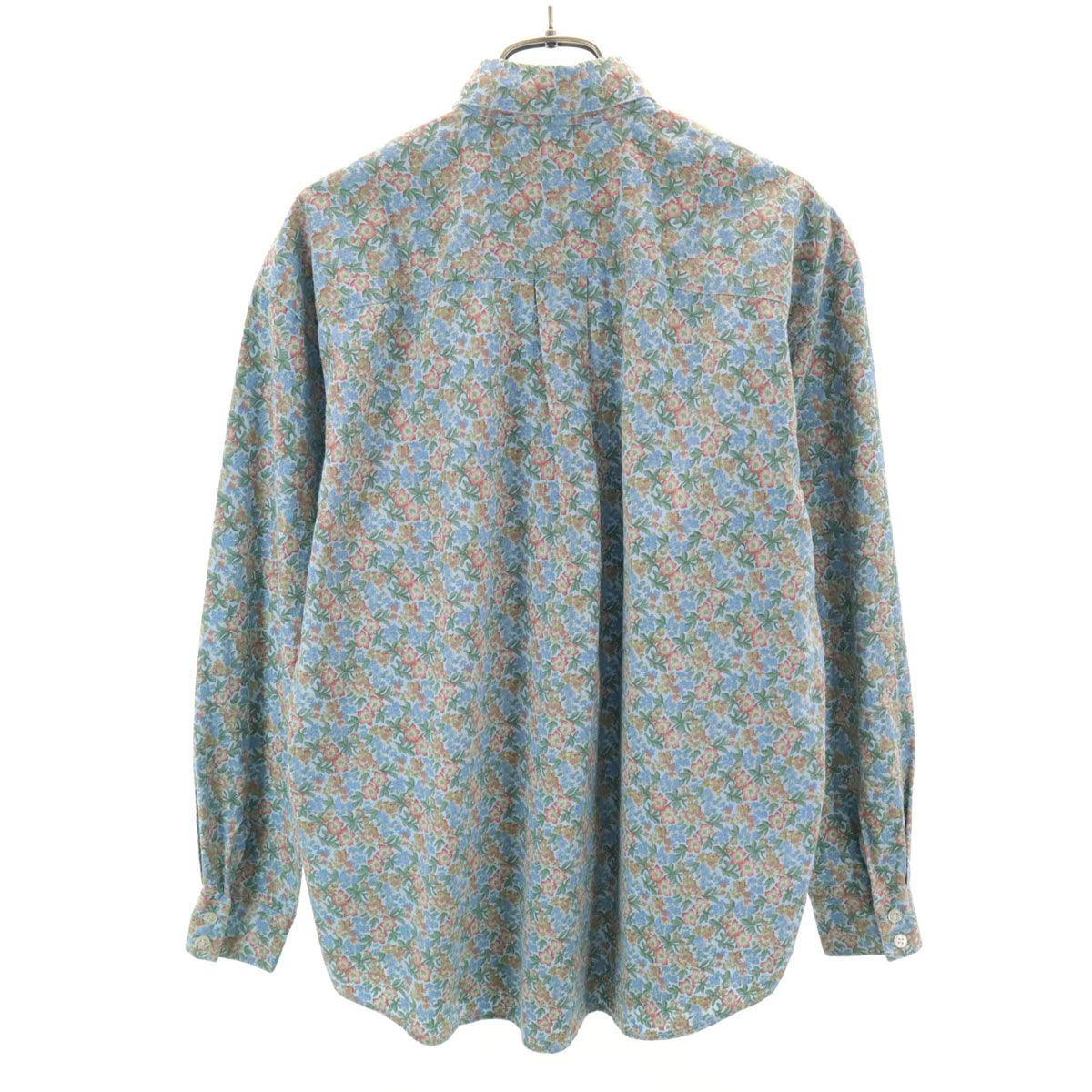 GAP ギャップ 90s オールド 紺タグ 花柄 長袖 コットンシャツ S ライトブルー レディース