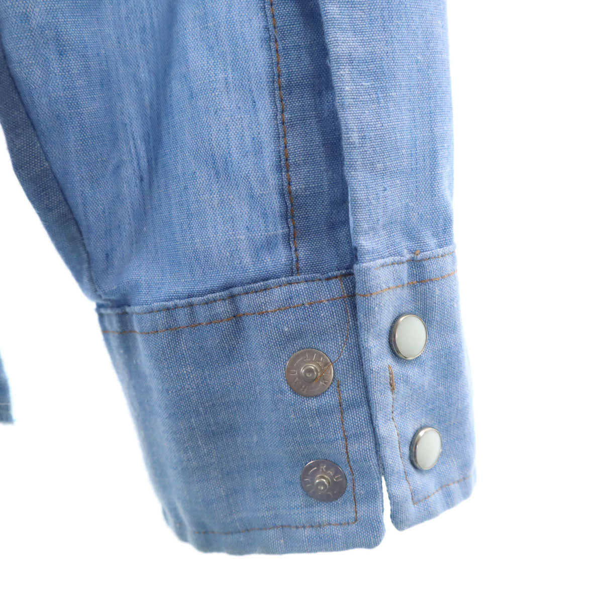 Wrangler ラングラー 80s ヴィンテージ USA製 長袖 ウエスタンシャツ S ブルー メンズ