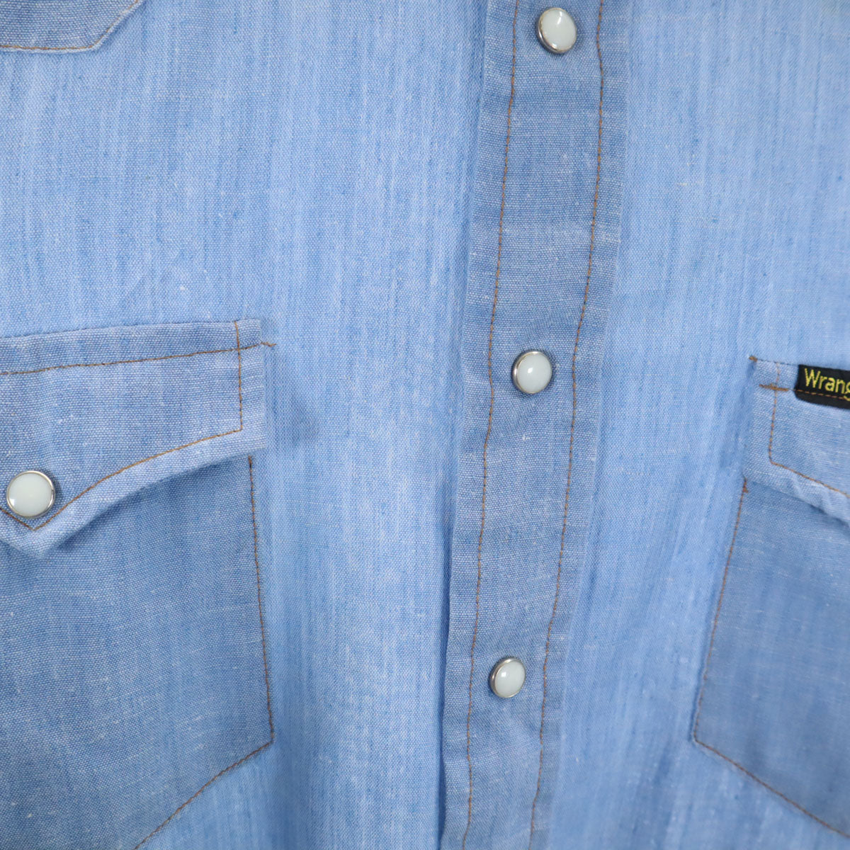 Wrangler ラングラー 80s ヴィンテージ USA製 長袖 ウエスタンシャツ S ブルー メンズ